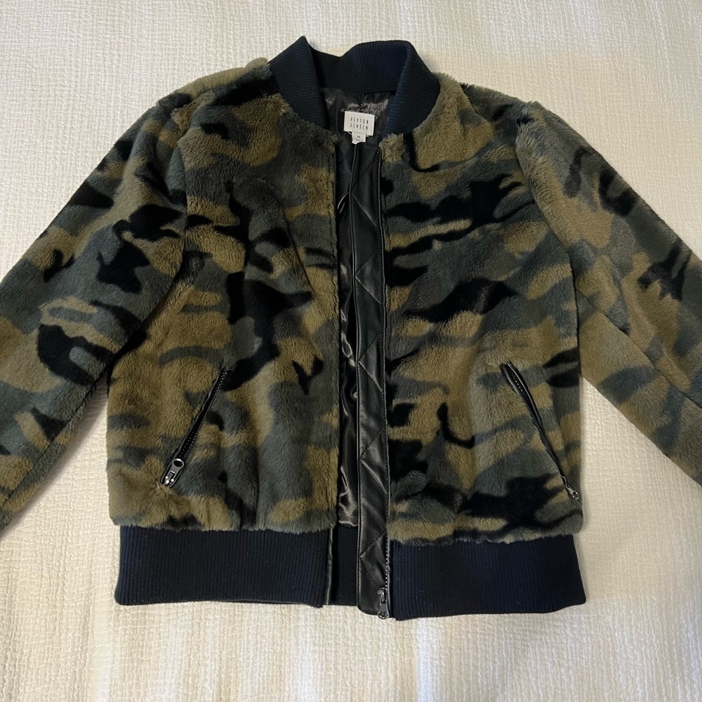 Camo Fur Bomber Jacket